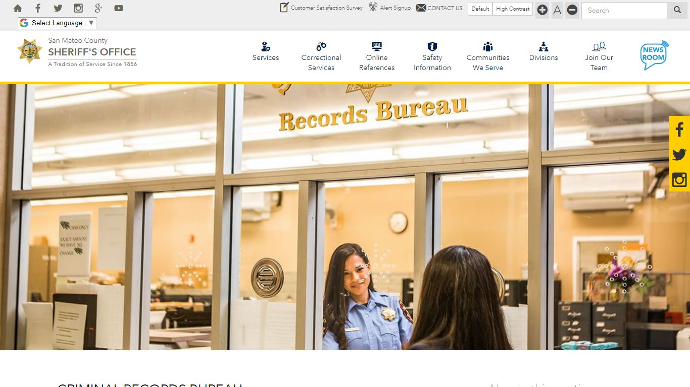 Criminal Records Bureau | San Mateo County Sheriff's Office